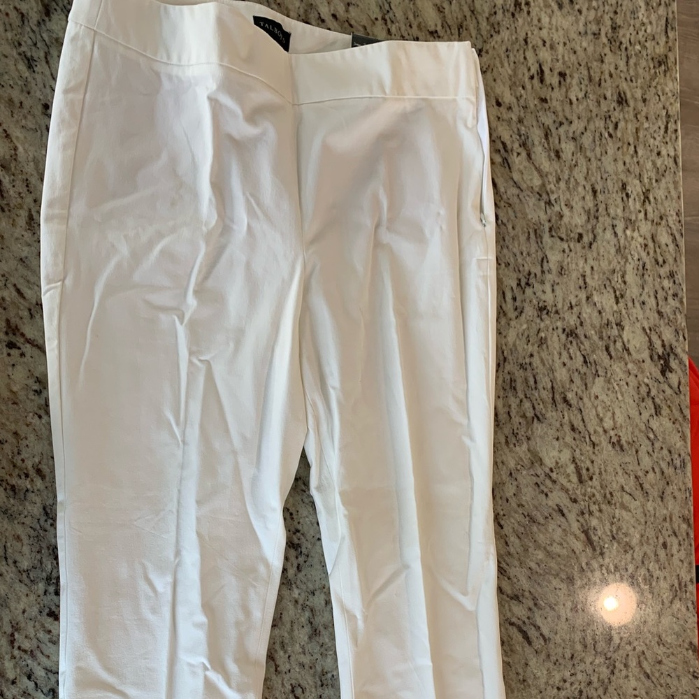 Talbots Size 10 Chatham Ankle Pant in White NWT